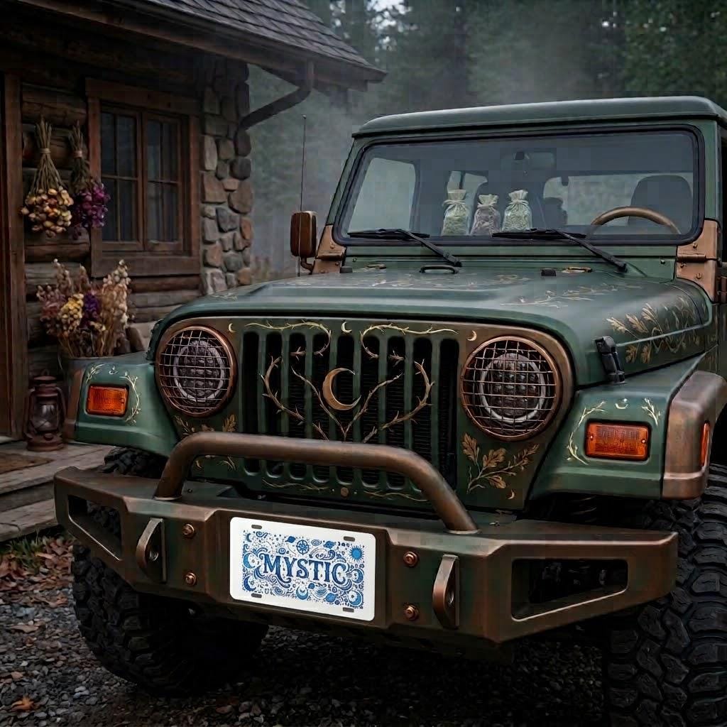 Mystic Sublimation Printed Vehicle Plate For Your Ride or Wall Decor - Gothic Automotive Art