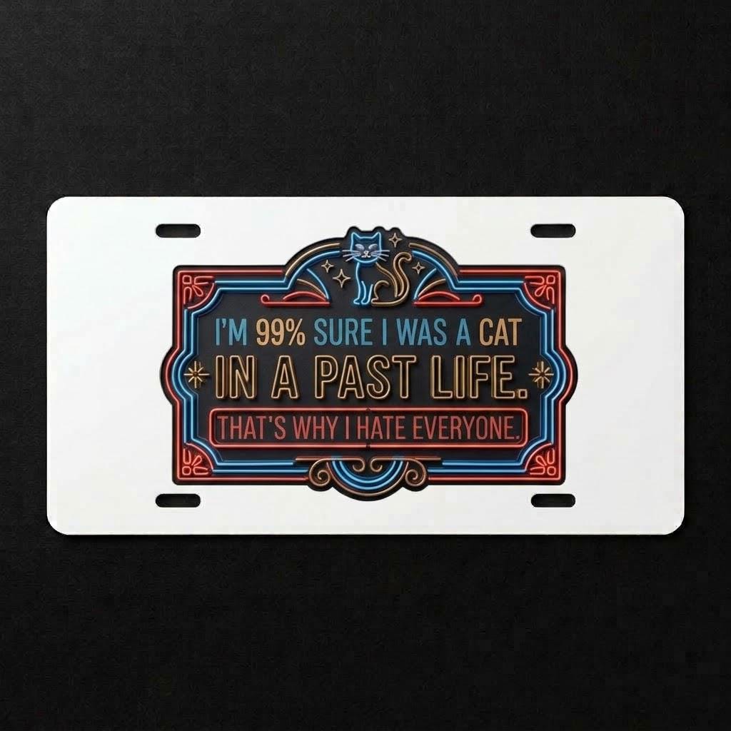 Past Life Sublimation Printed Vehicle Plate For Your Ride or Wall Decor - Gothic Automotive Art
