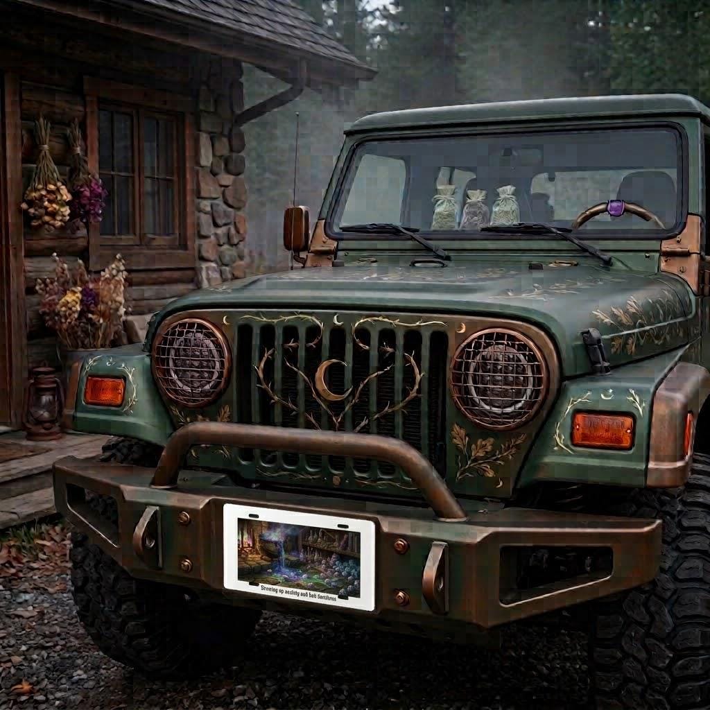 Brewing Sublimation Printed Vehicle Plate For Your Ride or Wall Decor - Gothic Automotive Art