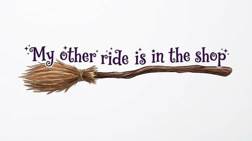 Broomstick Sublimation Printed Vehicle Plate For Your Ride or Wall Decor - Gothic Automotive Art