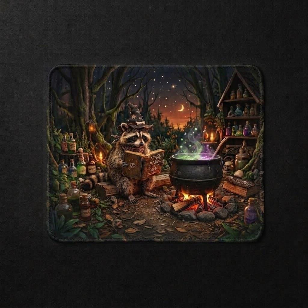 Trash Magic Sublimation Printed Standard Mouse Pad - Gothic Workspace Art
